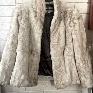 Split ends 100% rabbit fur coat